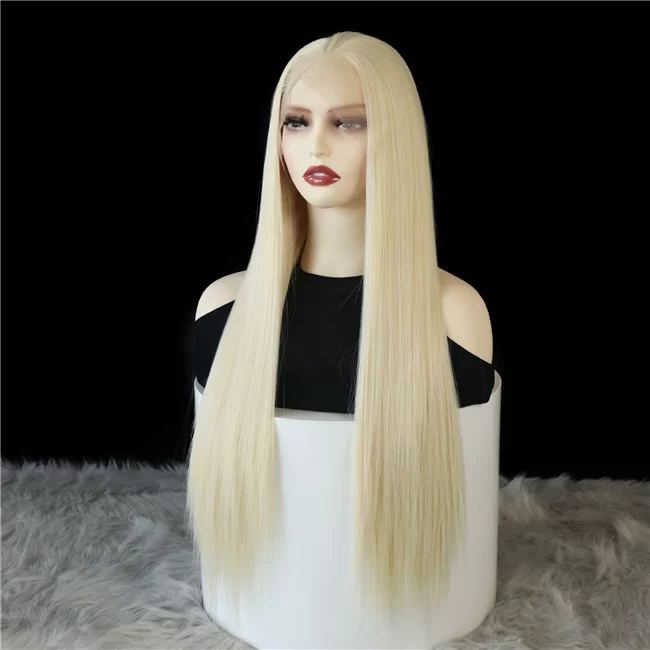 Synthetic Lace Front Wig Long Straight Natural Blonde Hair1 HD Lace WigsHair BundlesGlueless WigsCrochet hair extensions OUOHAIR