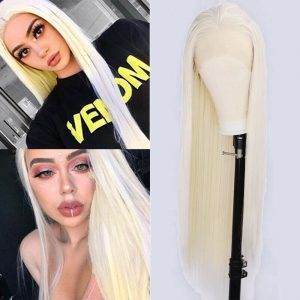Synthetic Lace Front Wig Long Straight Natural Blonde Hair222 HD Lace WigsHair BundlesGlueless WigsCrochet hair extensions OUOHAIR