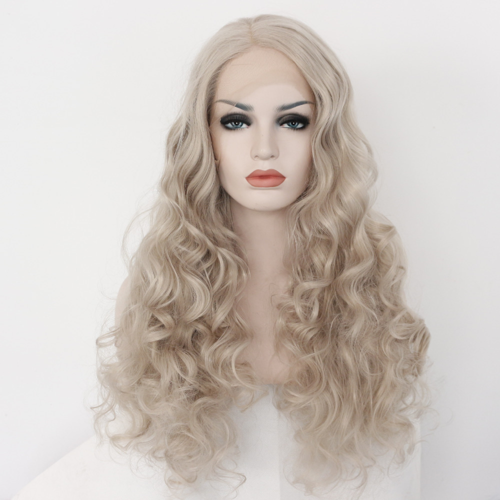 Women S Lace Wig Fashion Wig Lace Front Wig Long Deep Wave Gray