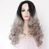 longbodywavyombregreysyntheticlacefrontwigs23256v0 HD Lace WigsHair BundlesGlueless WigsCrochet hair extensions OUOHAIR