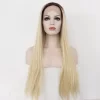 stylishlongombreblondesilkstraightsyntheticlacefrontwig23096v1 HD Lace WigsHair BundlesGlueless WigsCrochet hair extensions OUOHAIR