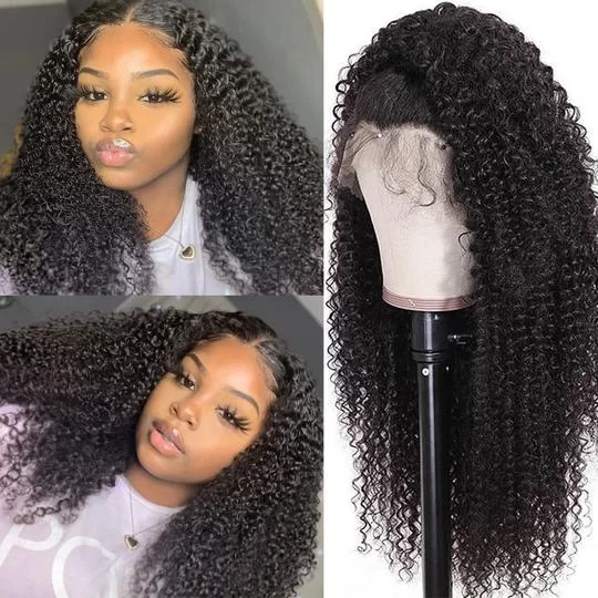 KinkyCurlyLaceFrontWigHighQuality4 HD Lace WigsHair BundlesGlueless WigsCrochet hair extensions OUOHAIR