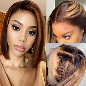 OmberHighlightWigfrontlacewigsShorthair001 HD Lace WigsHair BundlesGlueless WigsCrochet hair extensions OUOHAIR