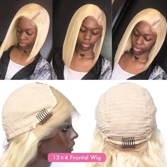 blondwigshortfrontlacewigs1 HD Lace WigsHair BundlesGlueless WigsCrochet hair extensions OUOHAIR