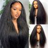 kinkstraightgluelesswigs4x6hdlaceclosurewithnaturalhairline7 HD Lace WigsHair BundlesGlueless WigsCrochet hair extensions OUOHAIR