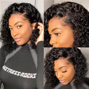 kinkycurlygluelesswigsprecut4x6hdlaceclosureshortbobwig3 HD Lace WigsHair BundlesGlueless WigsCrochet hair extensions OUOHAIR