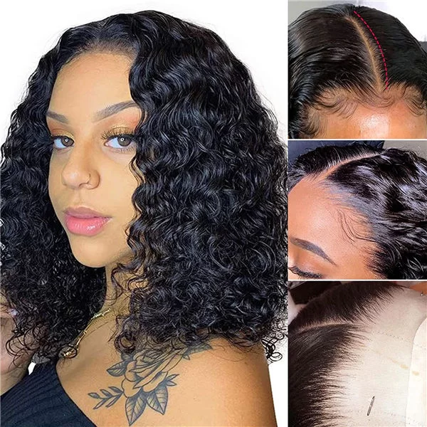 kinkycurlygluelesswigsprecut4x6hdlaceclosureshortbobwig7 HD Lace WigsHair BundlesGlueless WigsCrochet hair extensions OUOHAIR