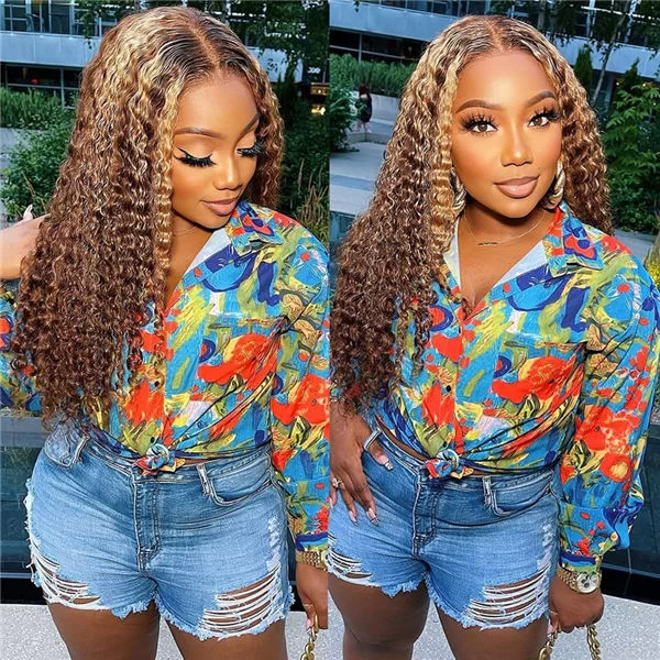 waterwavehighlightwigprecutlacewigprepluckedwithnaturalhairline1 HD Lace WigsHair BundlesGlueless WigsCrochet hair extensions OUOHAIR