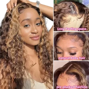 waterwavehighlightwigprecutlacewigprepluckedwithnaturalhairline2 HD Lace WigsHair BundlesGlueless WigsCrochet hair extensions OUOHAIR