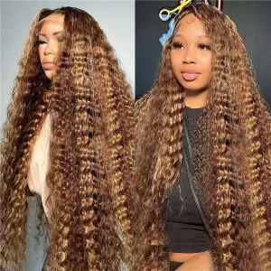 waterwavehighlightwigprecutlacewigprepluckedwithnaturalhairline8 HD Lace WigsHair BundlesGlueless WigsCrochet hair extensions OUOHAIR
