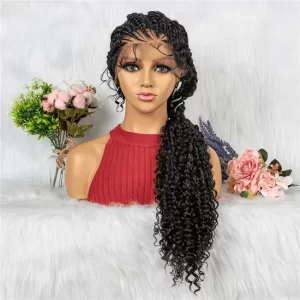 13x3 lace diagonal split multiple braid wig synthetic fiber wig OUOHAIR0111 HD Lace WigsHair BundlesGlueless WigsCrochet hair extensions OUOHAIR