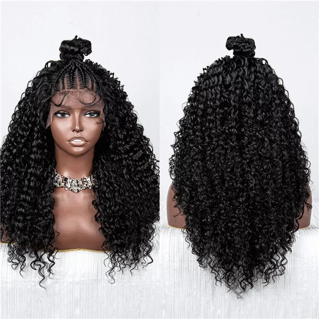 13x4 lace wig curly wave braids short sythetic fiber Wig1 HD Lace WigsHair BundlesGlueless WigsCrochet hair extensions OUOHAIR