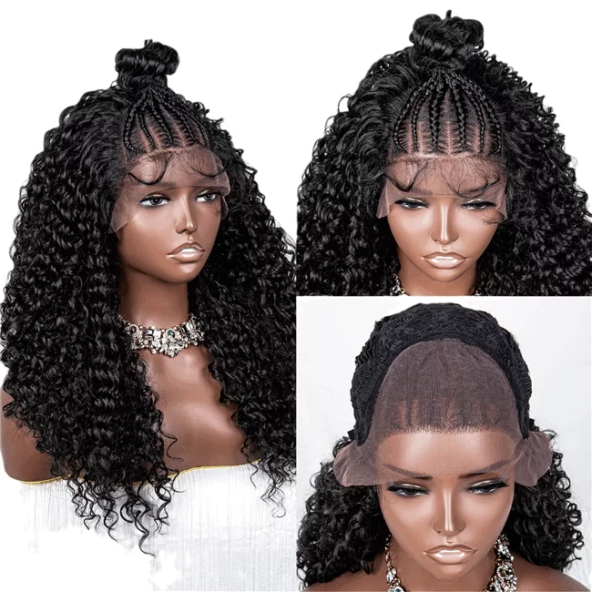 13x4 lace wig curly wave braids short sythetic fiber Wig4 HD Lace WigsHair BundlesGlueless WigsCrochet hair extensions OUOHAIR