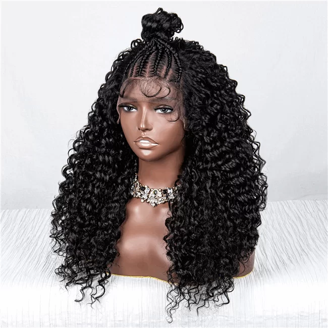 13x4 lace wig curly wave braids short sythetic fiber Wig5 HD Lace WigsHair BundlesGlueless WigsCrochet hair extensions OUOHAIR