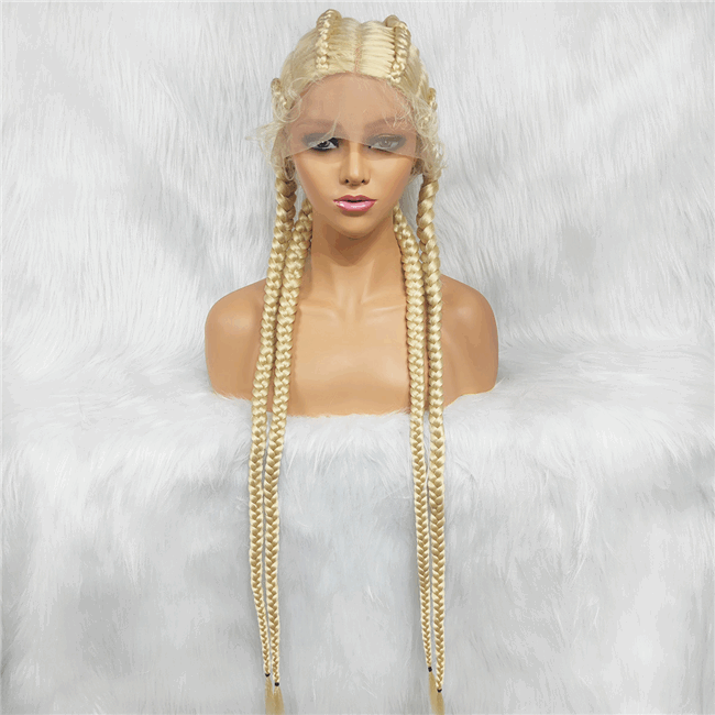 4strand Braids lace wig long synthetic Braids Wig HD Lace WigsHair BundlesGlueless WigsCrochet hair extensions OUOHAIR