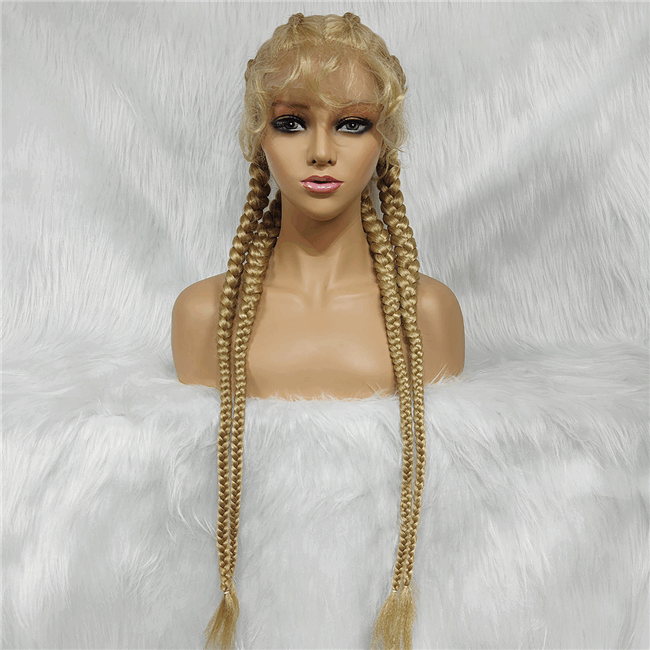 4strand Braids lace wig long synthetic Braids Wig11 HD Lace WigsHair BundlesGlueless WigsCrochet hair extensions OUOHAIR