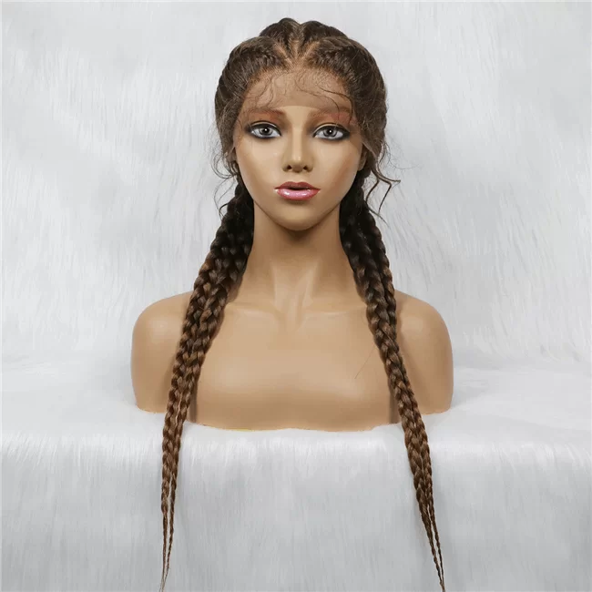 4strand big Braids lace wig short synthetic Braids Wig5 HD Lace WigsHair BundlesGlueless WigsCrochet hair extensions OUOHAIR