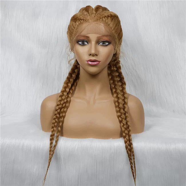 4strand big Braids lace wig short synthetic Braids Wig6 HD Lace WigsHair BundlesGlueless WigsCrochet hair extensions OUOHAIR