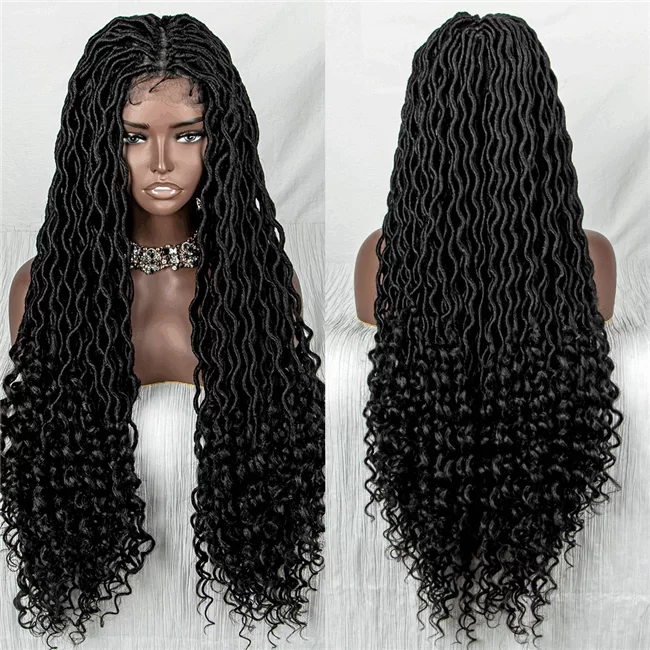 9x6 lace wig 1strand braid curly long synthetic fiber braids wigs3 HD Lace WigsHair BundlesGlueless WigsCrochet hair extensions OUOHAIR