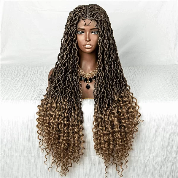 9x6 lace wig synthetic fiber gradient mixed color braided headband braided wigs1 HD Lace WigsHair BundlesGlueless WigsCrochet hair extensions OUOHAIR