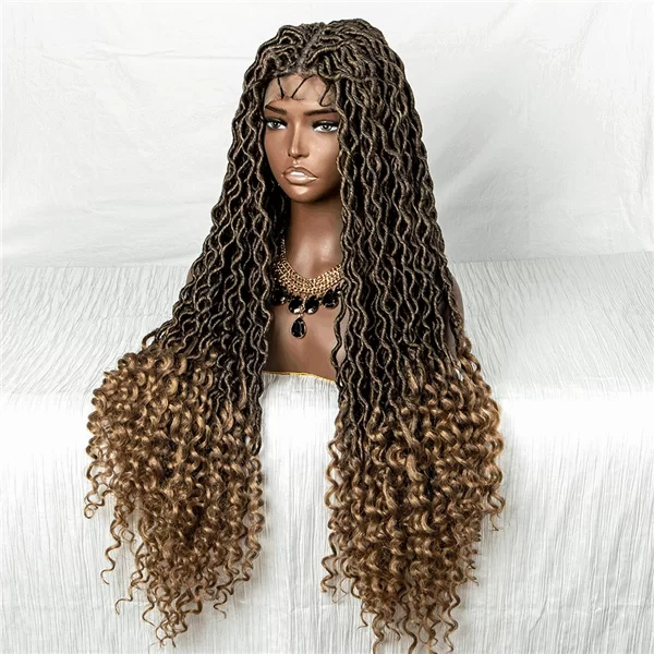 9x6 lace wig synthetic fiber gradient mixed color braided headband braided wigs4 HD Lace WigsHair BundlesGlueless WigsCrochet hair extensions OUOHAIR