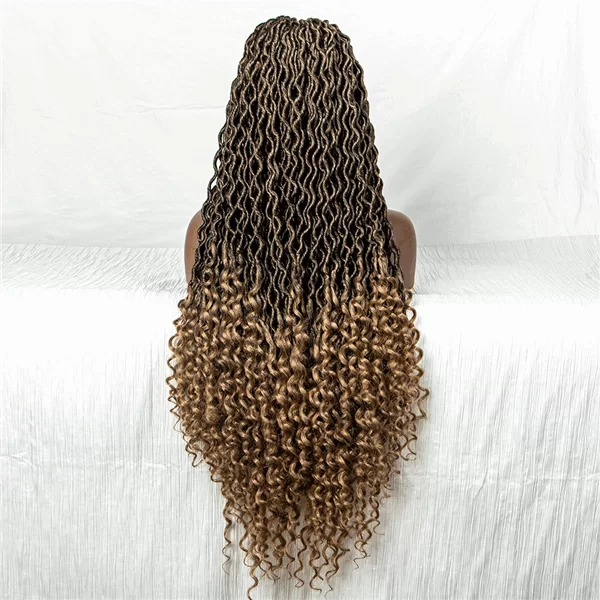 9x6 lace wig synthetic fiber gradient mixed color braided headband braided wigs5 HD Lace WigsHair BundlesGlueless WigsCrochet hair extensions OUOHAIR