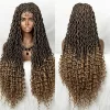 9x6 lace wig synthetic fiber gradient mixed color braided headband braided wigs6 HD Lace WigsHair BundlesGlueless WigsCrochet hair extensions OUOHAIR