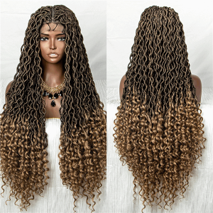 9x6 lace wig synthetic fiber gradient mixed color braided headband braided wigs6 HD Lace WigsHair BundlesGlueless WigsCrochet hair extensions OUOHAIR