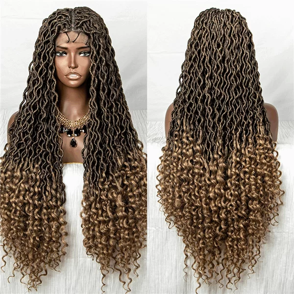 9x6 lace wig synthetic fiber gradient mixed color braided headband braided wigs6 HD Lace WigsHair BundlesGlueless WigsCrochet hair extensions OUOHAIR