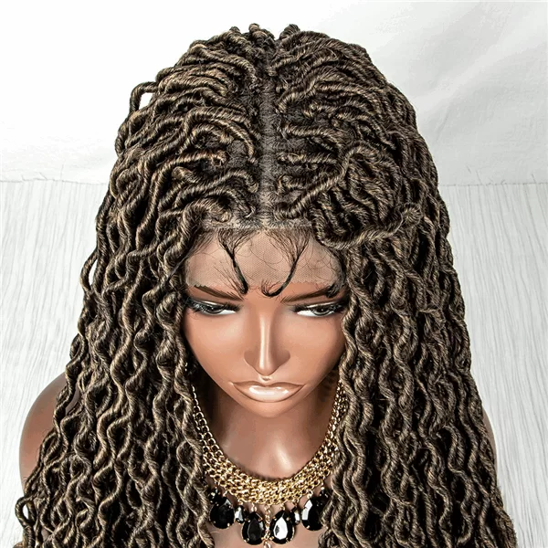 9x6 lace wig synthetic fiber gradient mixed color braided headband braided wigs7 HD Lace WigsHair BundlesGlueless WigsCrochet hair extensions OUOHAIR