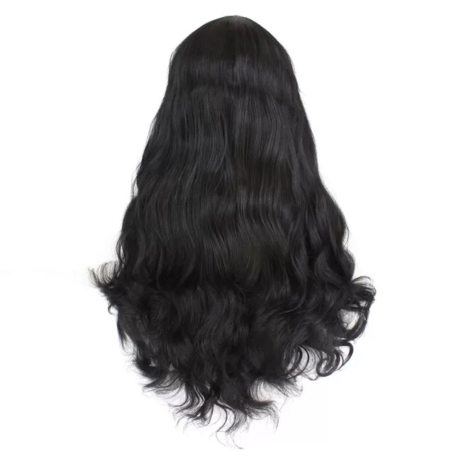 Black fashionable long wave synthetic lace front wig4 HD Lace WigsHair BundlesGlueless WigsCrochet hair extensions OUOHAIR