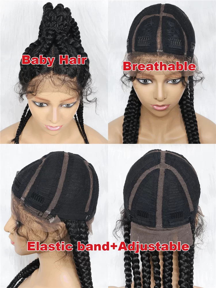 Braided Lace wig Ponytail hair 24 inch braid synthetic headband ouohair2 HD Lace WigsHair BundlesGlueless WigsCrochet hair extensions OUOHAIR