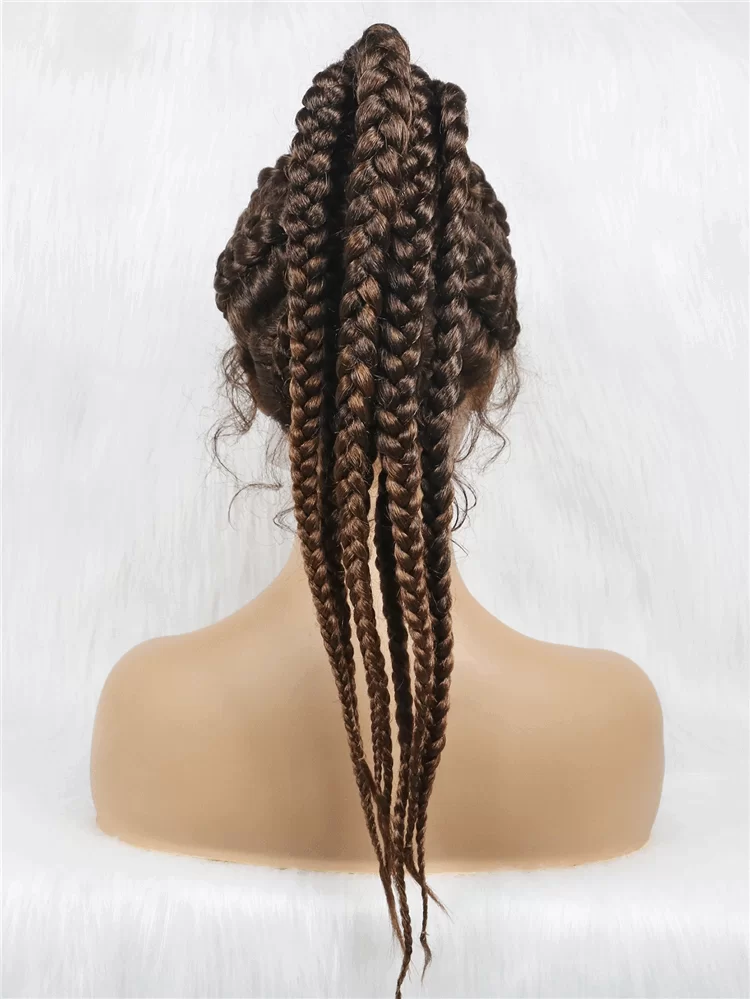 Braided Lace wig Ponytail hair 24 inch braid synthetic headband ouohair3 HD Lace WigsHair BundlesGlueless WigsCrochet hair extensions OUOHAIR