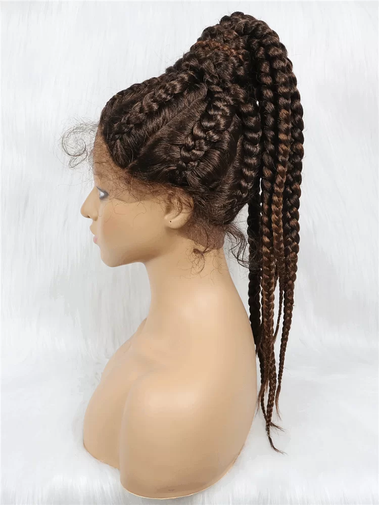 Braided Lace wig Ponytail hair 24 inch braid synthetic headband ouohair5 HD Lace WigsHair BundlesGlueless WigsCrochet hair extensions OUOHAIR