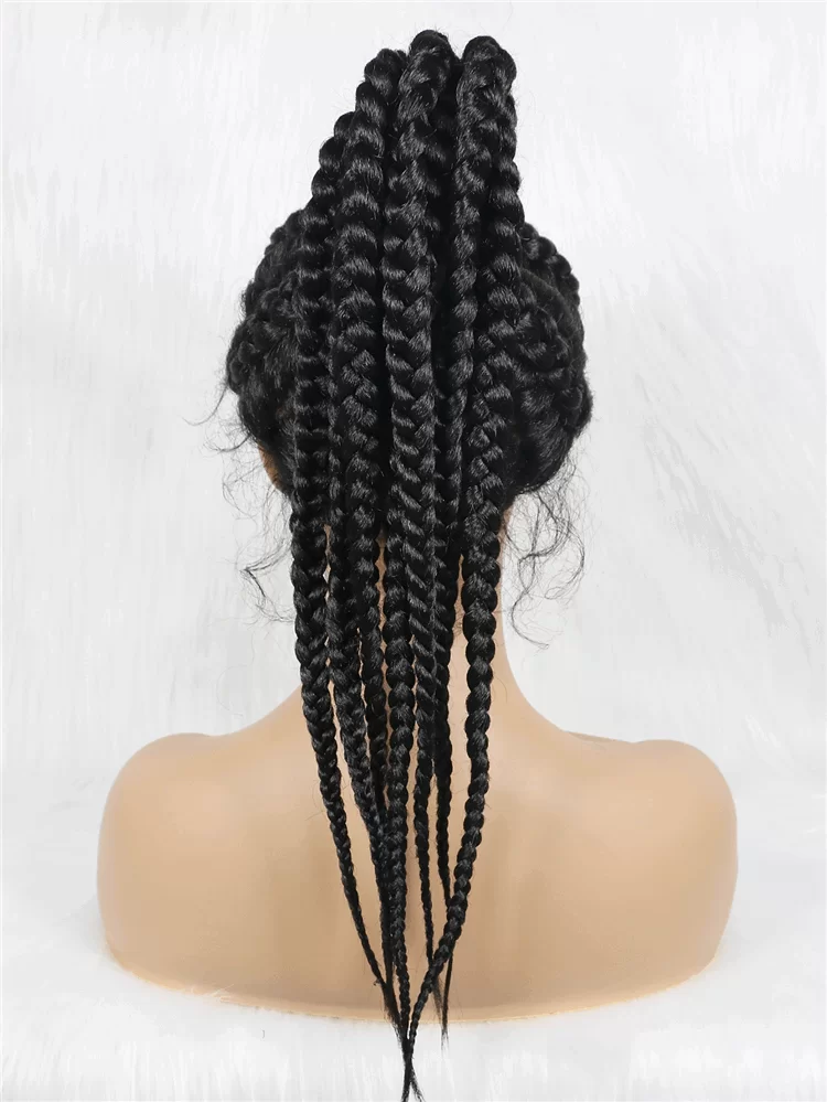 Braided Lace wig Ponytail hair 24 inch braid synthetic headband ouohair6 HD Lace WigsHair BundlesGlueless WigsCrochet hair extensions OUOHAIR