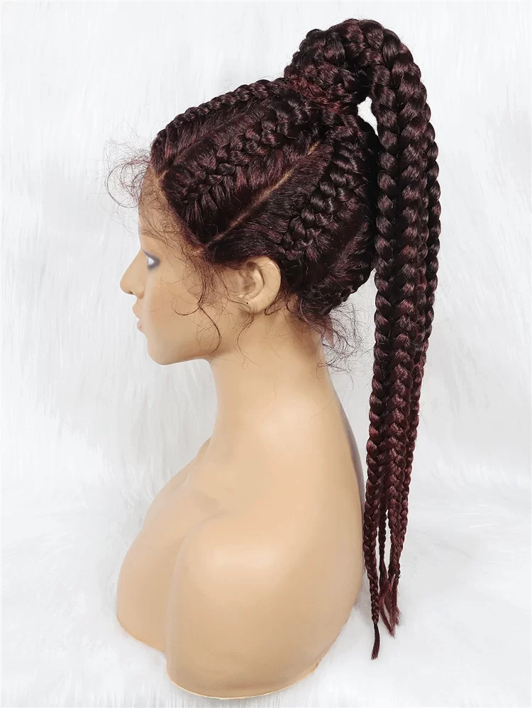 Braided Lace wig Ponytail hair 24 inch braid synthetic headband ouohair HD Lace WigsHair BundlesGlueless WigsCrochet hair extensions OUOHAIR