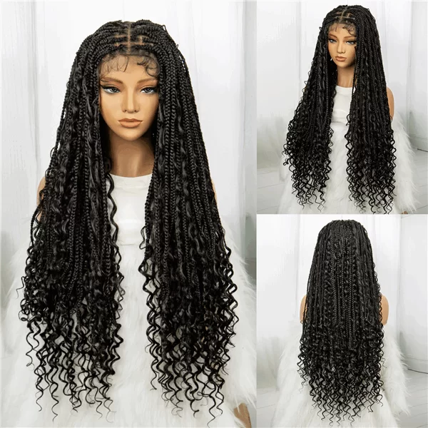 Full Lace new Synthetic fiber Braids head Lace Braids wigouohairw0823 HD Lace WigsHair BundlesGlueless WigsCrochet hair extensions OUOHAIR