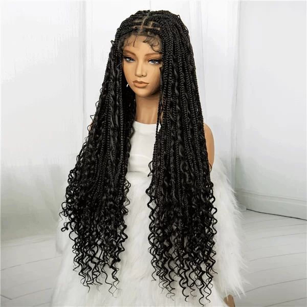 Full Lace new Synthetic fiber Braids head Lace Braids wigouohairw0825 HD Lace WigsHair BundlesGlueless WigsCrochet hair extensions OUOHAIR