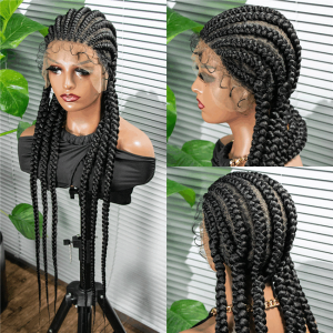 Full lace long braid wig 6strand thick braid synthetic lace wig6 HD Lace WigsHair BundlesGlueless WigsCrochet hair extensions OUOHAIR