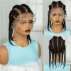 Full lace short Braids wig synthetic fiber braided wigs HD Lace WigsHair BundlesGlueless WigsCrochet hair extensions OUOHAIR