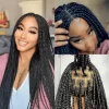 Full lace wig 3strand braid synthetic fiber mixed color braids wigs ouohair2 HD Lace WigsHair BundlesGlueless WigsCrochet hair extensions OUOHAIR