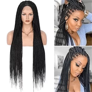 Full lace wig 3strand braid synthetic fiber mixed color braids wigs ouohair8 HD Lace WigsHair BundlesGlueless WigsCrochet hair extensions OUOHAIR