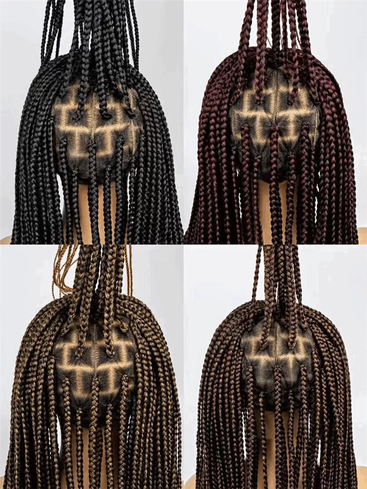 Full lace wig 3strand braids Knotless Braided Wig synthetic fiber ouohair4 HD Lace WigsHair BundlesGlueless WigsCrochet hair extensions OUOHAIR