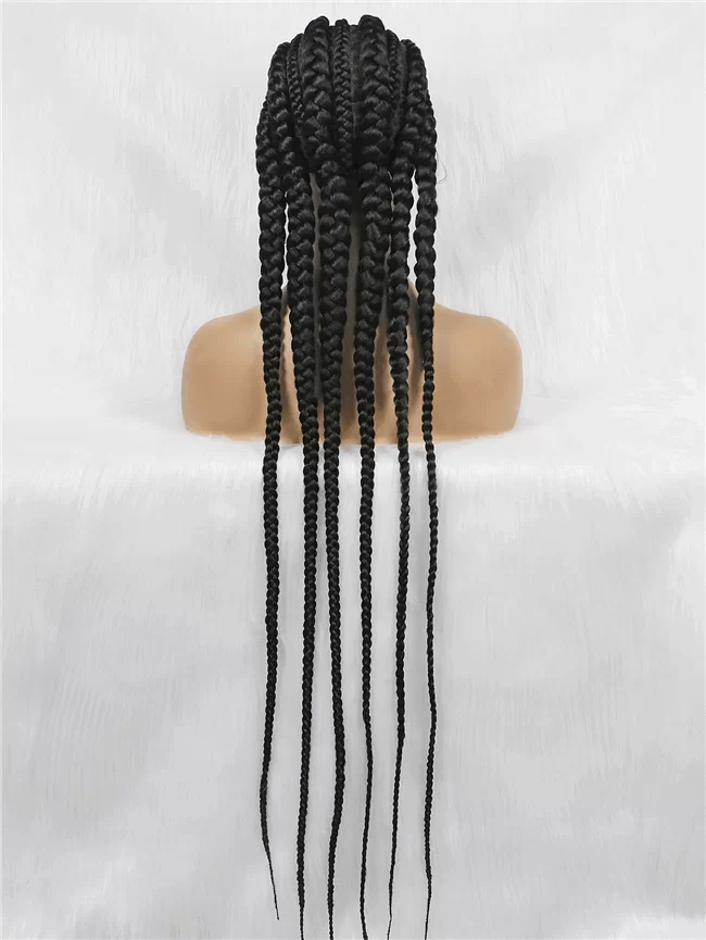 Full lace wig 6strand long lace synthetic Braids Wig7 HD Lace WigsHair BundlesGlueless WigsCrochet hair extensions OUOHAIR