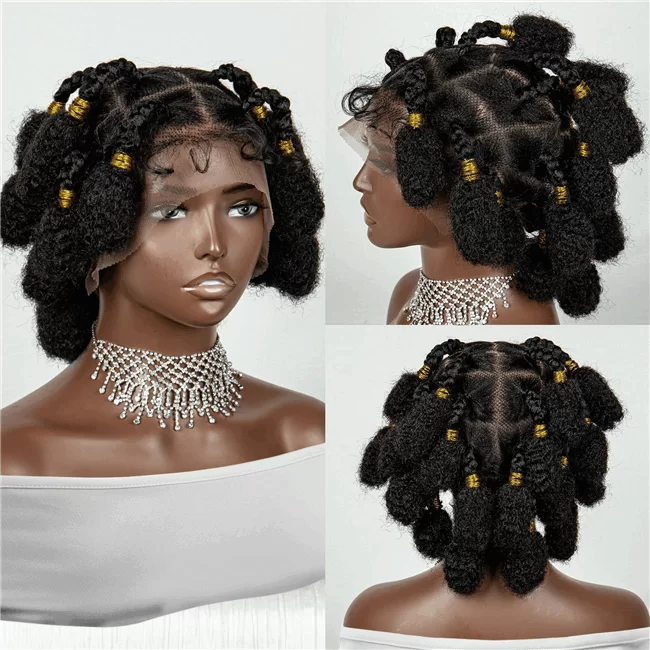 Full lace wig Short hair Box Braids wig African braiding Hair1 HD Lace WigsHair BundlesGlueless WigsCrochet hair extensions OUOHAIR