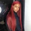 Lace Front Wigs Dark Red Synthetic Straight Hair2 HD Lace WigsHair BundlesGlueless WigsCrochet hair extensions OUOHAIR