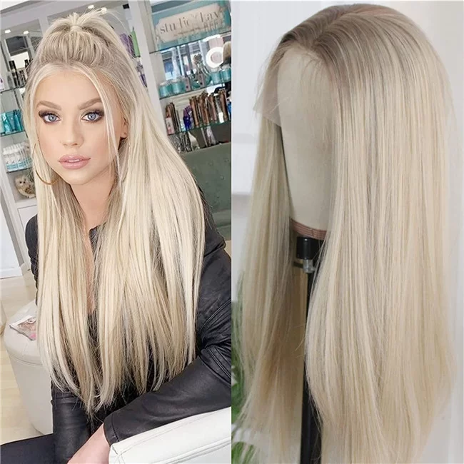 Natrual Color Lace Front Wigs Straight Hair Synthetic Lace Wig3 HD Lace WigsHair BundlesGlueless WigsCrochet hair extensions OUOHAIR