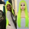 Neon Fluor Green Synthetic Lace Front Wig Long Silky Straight For Cosplay Party3 HD Lace WigsHair BundlesGlueless WigsCrochet hair extensions OUOHAIR