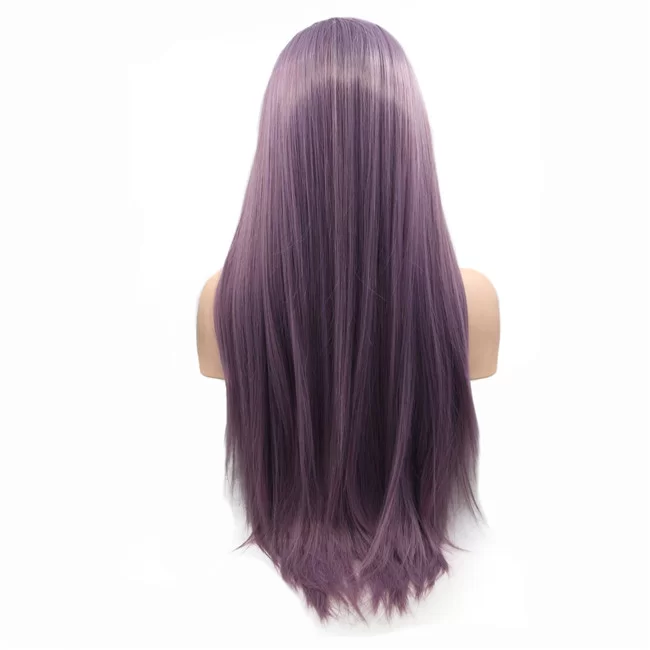 New Purple Long Straight Synthetic Lace Front Wig Temu Hot selling2 HD Lace WigsHair BundlesGlueless WigsCrochet hair extensions OUOHAIR