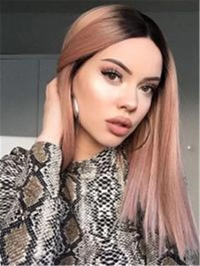 Omber short Bob Peach lace front synthetic wig2 HD Lace WigsHair BundlesGlueless WigsCrochet hair extensions OUOHAIR